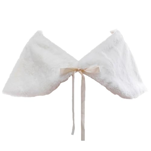 Women’s Faux Fur Shawl and Wraps Bridal Fur Stole Ribbon Fur Cape Soft Faux Shawl for Bride and Bridesmaids2