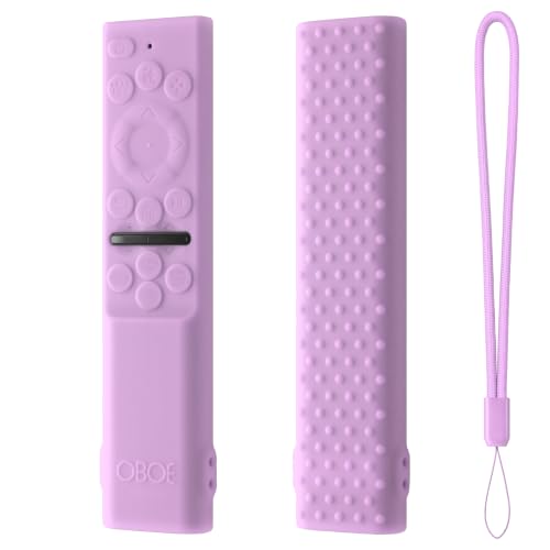 Image of Oboe Silicone Tv Remote Cover Compatible with Samsung Smart Tv Remote 2026 Model BN59-01498A Key Cover Case with Lanyard (B-Lavender Purple) REMOT E NOT Included