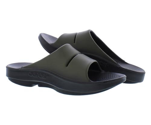 Image of OOFOS Ooah Sport Slide Unisex Shoes Size 9, Color: Tactical Green-Green