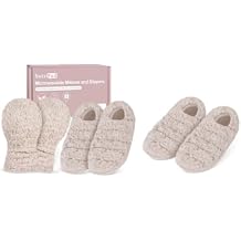 SUZZIPAD Microwavable Slippers and Foot Warmer for Bed, Microwave Heated Slippers for Women & Man, Feet Warmers for Plantar Fasciitis, Cold Feet, S/M