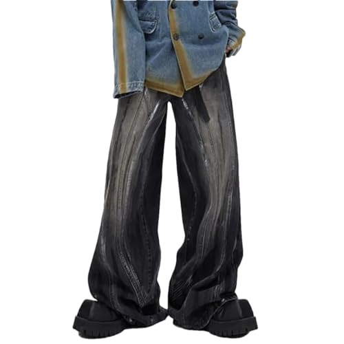 Men's Baggy Jeans Streetwear Personality Original Niche Design Wide Leg Denim Trousers