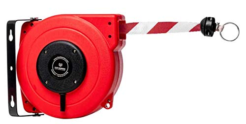 Rollo De Barrera De Seguridad Retráctil - 9 Metros, Cinta Roja/blanca, Para Delimitar áreas Industriales