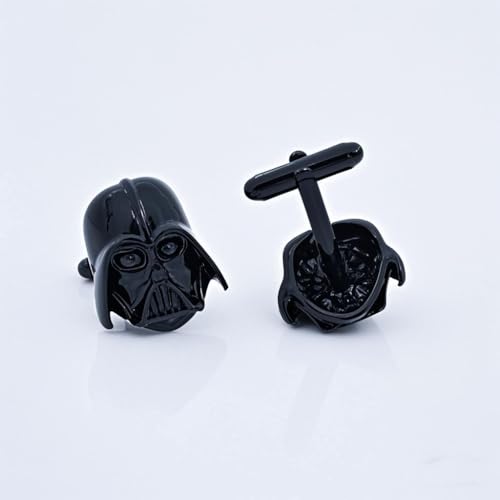 Mancuernillas calavera y espadas diseño 3D negro miniatura 4