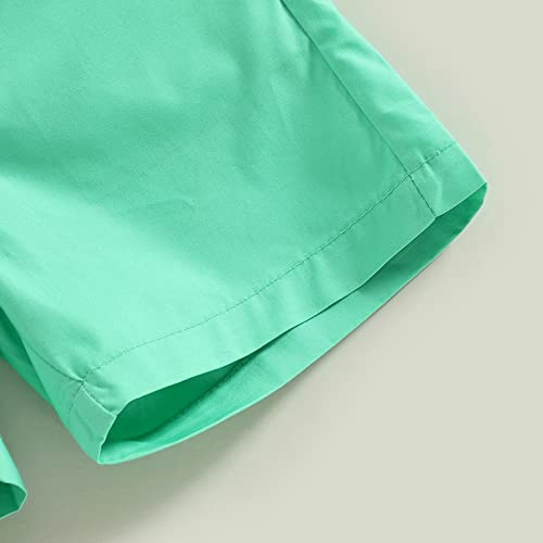 Image of Toddler Boy Summer Outfits Button Down Short Sleeve Floral Shirts & Casual Shorts 1-6 Years Boys Clothes Set