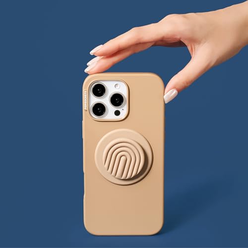 Image of PopSockets iPhone 16 Case Compatible with MagSafe, Phone Case for iPhone 16, Wireless Charging Compatible, Case Only, Cute Latte