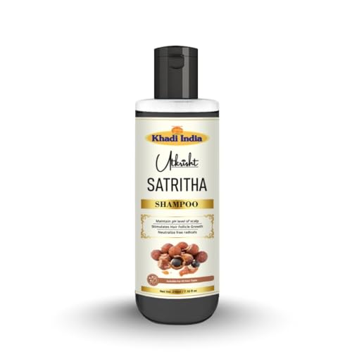 Image of Khadi Natural Satritha Hair Shampoo for Scalp Cleansing, Hair Strength & Healthy Hair Growth | Suitable for All Hair Types | 210ml