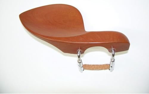 4/4 Violin Chin Rest Stained Boxwood With Standard Bracket installed