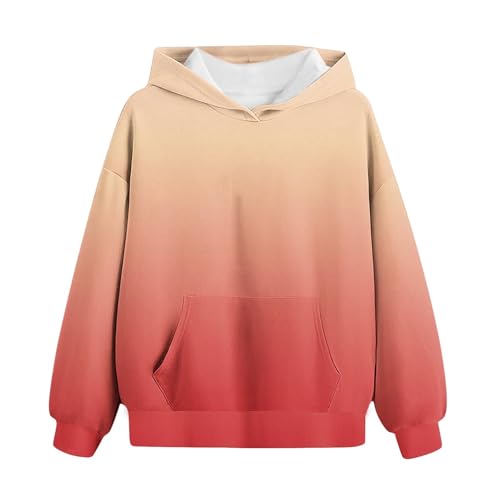 DDAPJ pyju Girls Casual Long Sleeve Hoodies Fleece Oversized Sweatshirt Tops Gradient Cute Fall Pullover with Pocket - Main Image