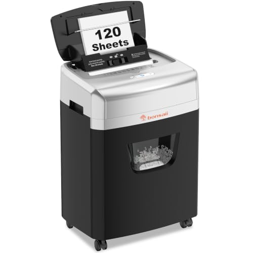 Bonsaii 120-Sheet Autofeed Micro-Cut 30-Min Run Heavy Duty Paper...