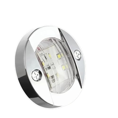 Luz de cortesía LED redonda de 3 pulgadas y 12V para cubierta de barco y velero color beige