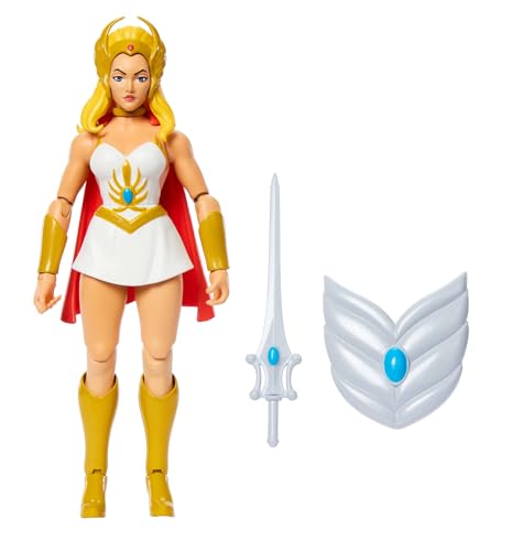 Masters of the Universe Origins Cartoon Collection She-Ra Figura de acción, heroína de 14cm inspirada en la serie de los años80, diseño detallado de la Princesa del poder y accesorios,JBM76