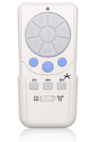 A25-TX012 / A25-TX025 Ceiling Fan Remote Control for Harbor Breeze 6-Speed Fan Control Reverse Airflow Light Dimmer Up & Down Lights Sleep Timer