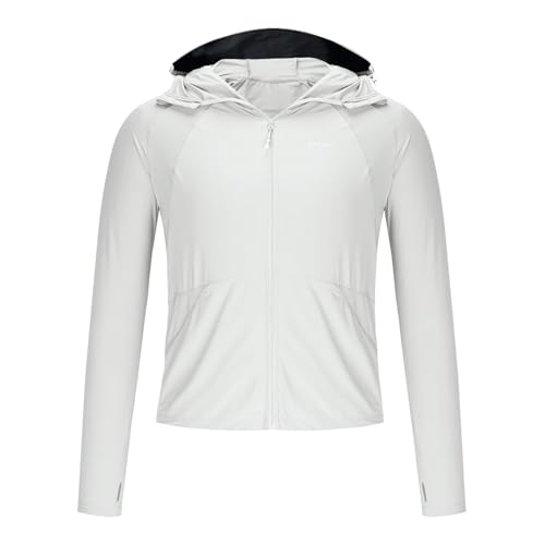 Men's UPF 50+ Sun Protection Jacket Lightweight Full Zip Hoodies Long Sleeve Cooling Hiking Fishing Hooded Shirts4