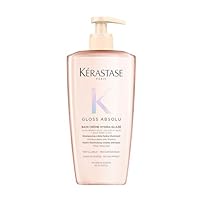Kérastase Gloss Absolu Bain Crème Hydra-Glaze, Shampoo for Shiny, Thick and Curly Hair, Anti-Frizz Hair Care with Hyaluronic Acid and Glycolic Acid, Volume and Moisture Shampoo, Sulphate-Free, 500 ml