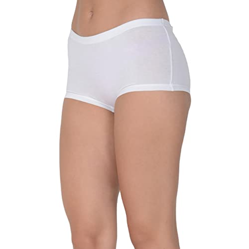 Image of EVA & JOY Women's Cotton Solid Mid-Rise Boyshort Panty Maroon,White