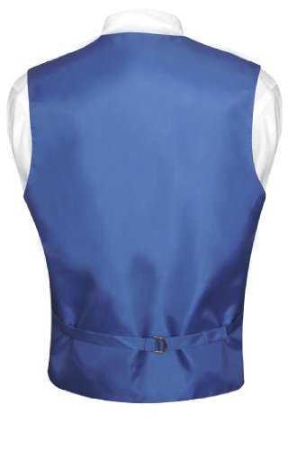Men's Dress Vest & BowTie Solid ROYAL BLUE Color Bow Tie Set for Suit or Tuxedo2