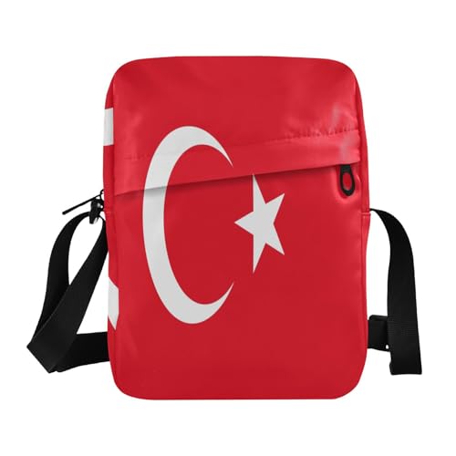 Turkey Flag Turkish Red small messenger bag for women crossbody bag men Cross Body Purse Adjustable Strap for work Travel