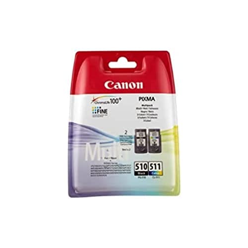 Canon PG-510 CL-511 Pack de 2 Cartouches Noire et Couleur (Multipack plastique Sécurisé)