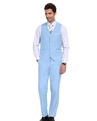 Suits for Men 2 Piece Waistcoat Vest and Pants Set for Casual Summer Beach Wedding Groomsmen Prom4