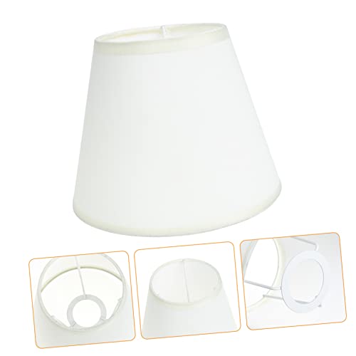 Image of Drum Lamp Shade Lampshade Fabric Bedside Star Table Light Barrel Cloth Wall Light Floor Desk Cylinder White Metal Clip E27