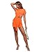 LYANER Women's Ruched Asymmetrical Hem Short Sleeve Shirt and Shorts Sets Sexy 2 Piece Outfits Bright Orange Medium