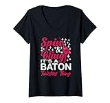 Photo Gallery donna spin & bling its a baton twirlers thing twirling del bastone maglietta con collo a v Photo Gallery donna spin & bling its a baton twirlers thing twirling del bastone maglietta con collo a v