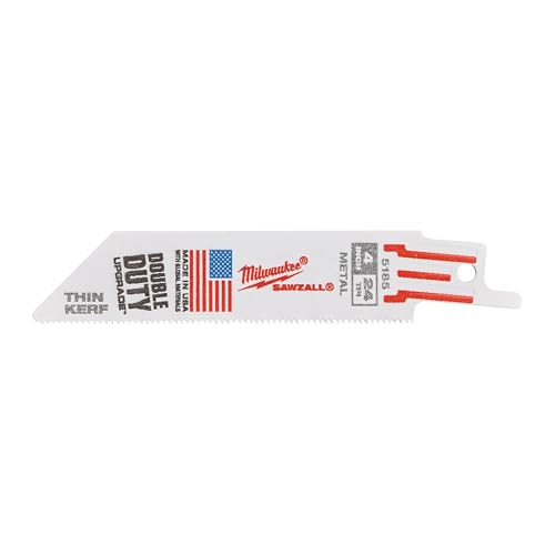 MILWAUKEE'S 4" L Reciprocating Saw Blade, 5 pk., White, 48-00-5185