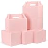 TryDrem 30 Pack Large Gable Boxes with Handles, 9x6x6 Inch Spacious Capacity Party Favor Boxes, Pink Treat Box for Gifts, Bread, Cookies, Lunch, Bakery, Wedding, Birthday, Picnic