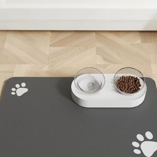 60x40cm Haustiere Unterlage Futterunterlage Hund rutschfest Saugfähige Schnelltrocknende Silikon Matte Futternapf Hundenapf wasserdichte Katzennapf Napfunterlage