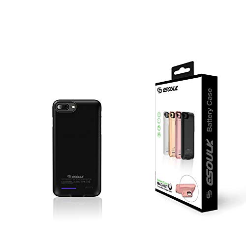 ESOULK - iPhone 8 Plus/7 Plus/6 Plus - 4200 mAh Battery Charging Case w/Magnetic Stand Function - Black
