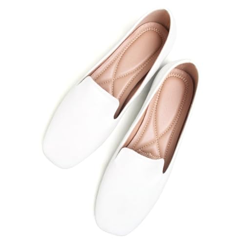 Image of ChaiRong Zhou Women Square Toe Ballets Flats Comfort Slip On Walking Shoes for Driving