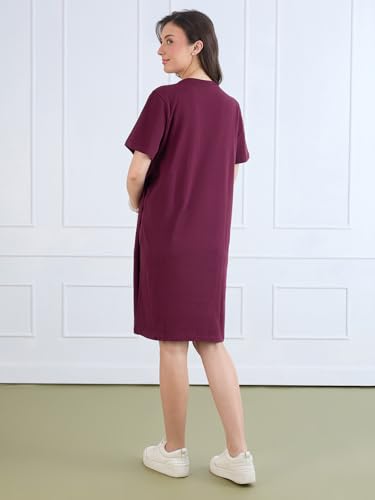 Image of MomToBe Women's Cotton Maternity Dresses | Pregnancy Feeding Nursing Dress