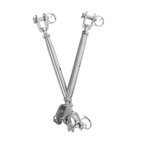 STOBAZA 2 piezas Tensores de Acero Inoxidable para Cable, Ajustadores de Tornillo para Tensión de Cuerda y Tensado de Tendederos miniatura 1