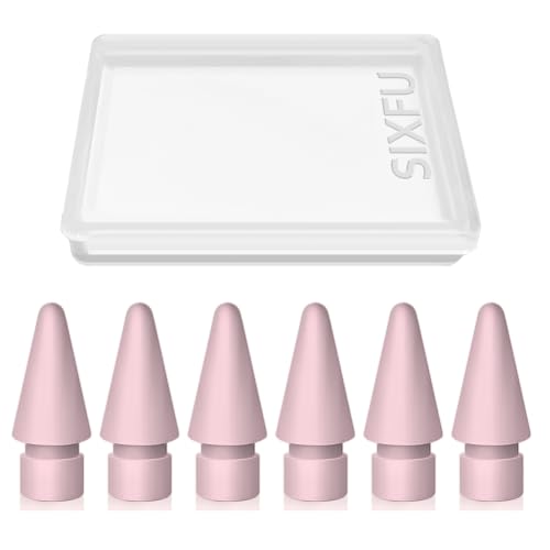 Image of 6 Pack Tips for Apple Pencil tip, Apple Pen Tip Compatible with iPad Pencil Tip with Cover Case for Apple Pencil Pro /USB-C / 1st Gen / 2nd Generation iPencil(Pink)