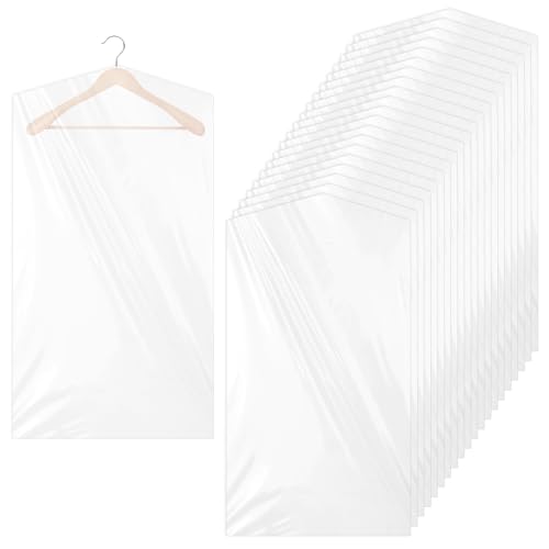 120 Pcs Clear Garment Bag for Clothes, 60 x 90 cm Hanging Clothing Covers, Clear Clothes Covers Plastic Garment Bags Dry Cleaner Bag Plastic Dry Cleaning Bags for Home Storage, Travel
