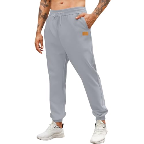 Sweatpants for Men Drawstring Waisted Joggers Casual Loose Fit Cuffed Leg Pants Fashion Streetwear with Pockets