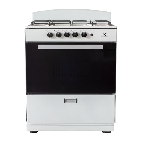 MC 30" White Gas Range with 4.0 CFT Oven and SABAF Burners
