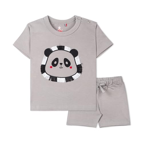 Image of ARIEL Baby Boys & Baby girls Cotton Printed Round Neck Half Sleeve T-shirt & Short Summer Clothing Sets