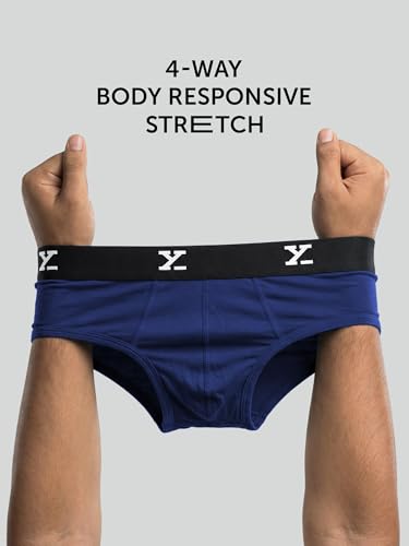 Image of XYXX Men's Ace Micromodal Regular Fit Solid Antimicrobial Briefs with No Marks Waistband (Pack of 2)