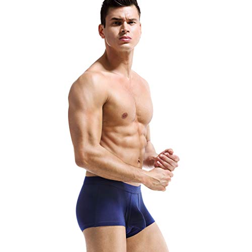 Ouruikia Men's Underwear Modal Boxer Briefs Lightweight Turnks Tagless Underpants with Separate Pouch4
