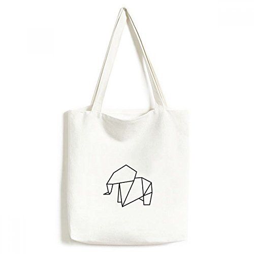Sac en toile éléphant origami pour vos sorties en ville et loisirs créatifs