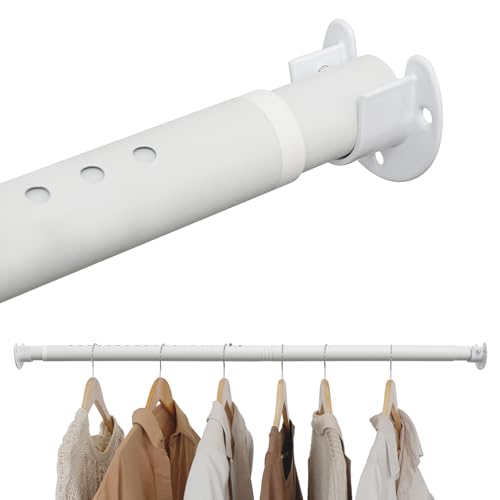 Wardrobe Rail, 40 to 212 CM Clothes Rail, Extendable Wardrobe Hanging Rail, Heavy Duty Wardrobe Pole Clothes Hanging Rail for Wardrobe, Cabinet, Cupboard