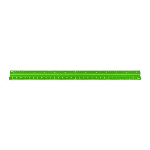 Image of Alumicolor Aluminum Architect Metric Solid Drafting Scale, 30 Centimeter, Green
