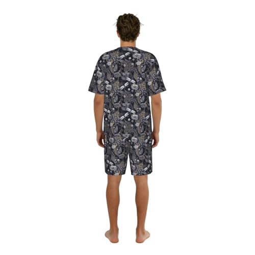 Pijama de hombre transpirable y suave de dos piezas con bolsillos funcionales 2
