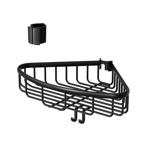 ESSEME Fits Corner Shower Caddy Tension Pole Only: Stainless Steel Waterproof Bathroom Shelf Basket - Medium Size 6.5" D x 10.94" W x 1.97" H Cover