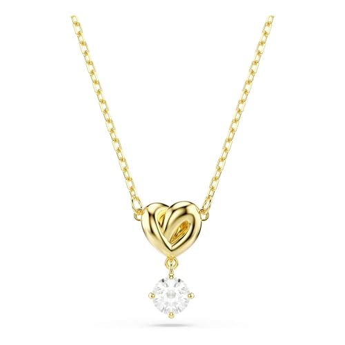Swarovski Pendente Lifelong, Taglio Round, Cuore, Bianco, Placcato color oro