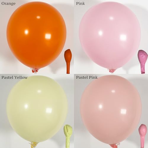 Image of 145Pcs Summer Balloon Arch Garland Kit with Orange Pastel Yellow Pink Balloons, Perfect for Baby in Bloom, Spring Color Party, Luau, Tropical, Groovy, Birthday or Baby Shower Decorations