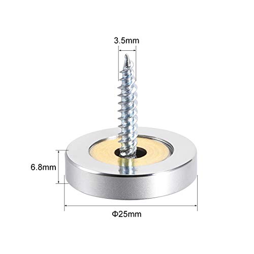 Cache-vis miroir argenté 25mm uxcell | 8 clous décoratifs - 3