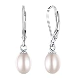 ChicSilver 925 Sterling Silver Freshwater Cultured Pearl Drop Earrings for Women Engagement Wedding Jewelry