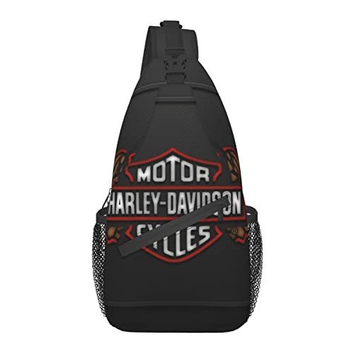 Harley Davidson, borsa a tracolla da uomo con portabottiglie, borsa a tracolla casual per sport, viaggi, escursionismo, ciclismo, Foto
